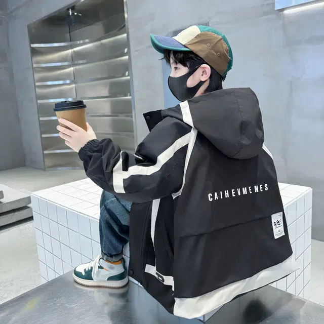 木木屋 舒适透气拉链连帽夹克外套青少年