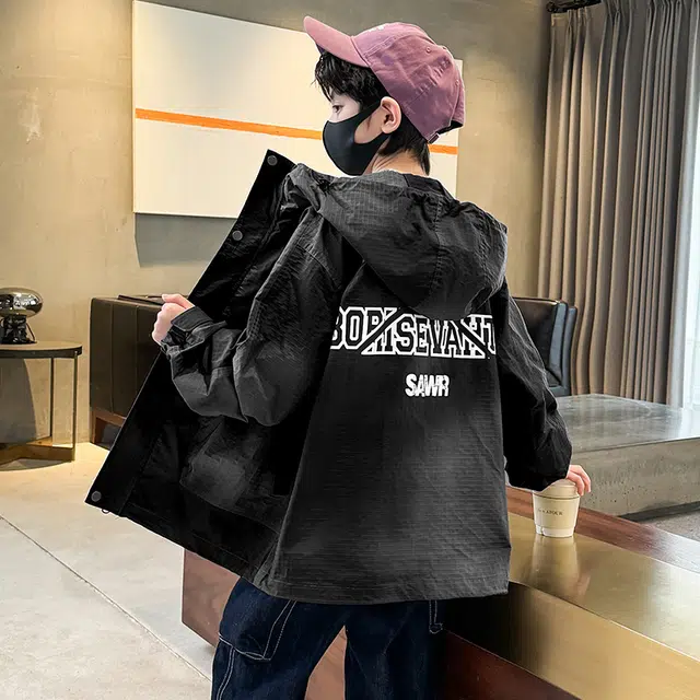 木木屋 连帽舒适亲肤拉链长袖夹克外套青少年