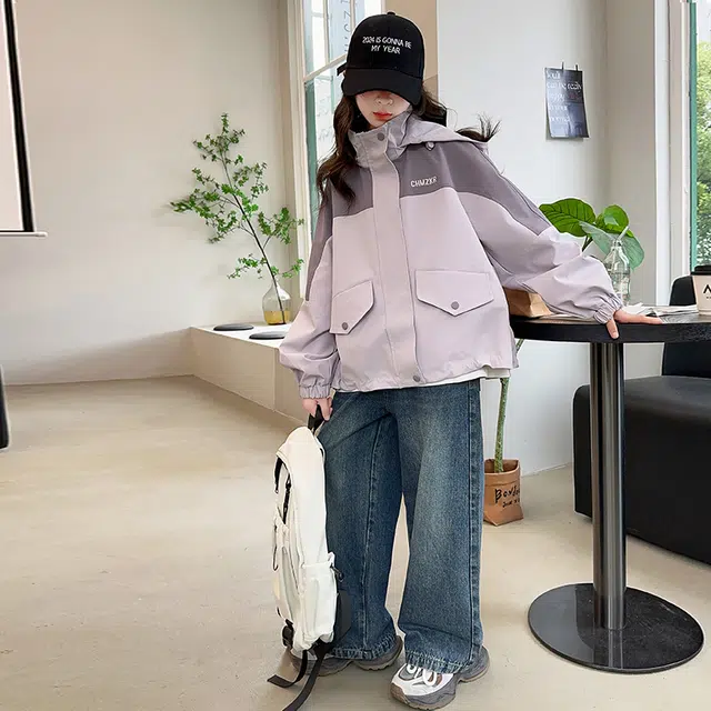 木木屋 连帽舒适时尚亲肤拉链长袖夹克外套青少年