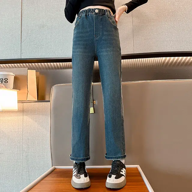 木木屋 松紧腰洋气简约纯色长裤 青少年
