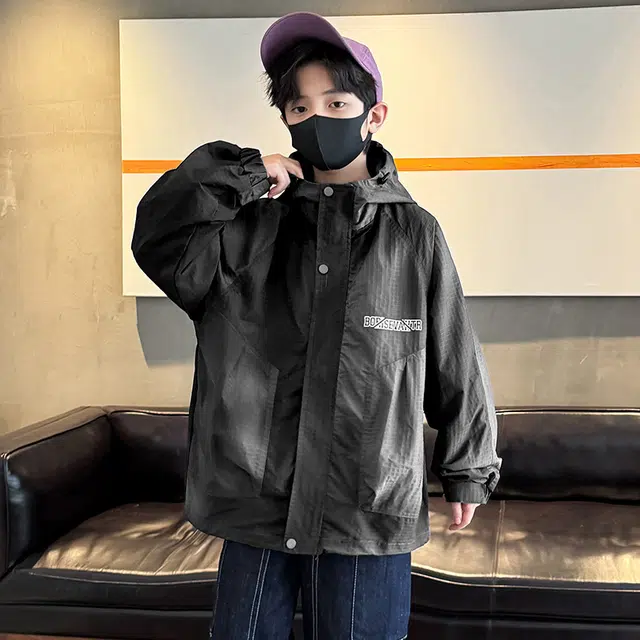 木木屋 连帽舒适亲肤拉链长袖夹克外套青少年