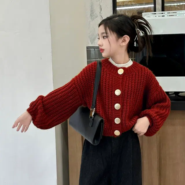 木木屋 柔软百搭轻盈舒适毛衣 红色 青少年