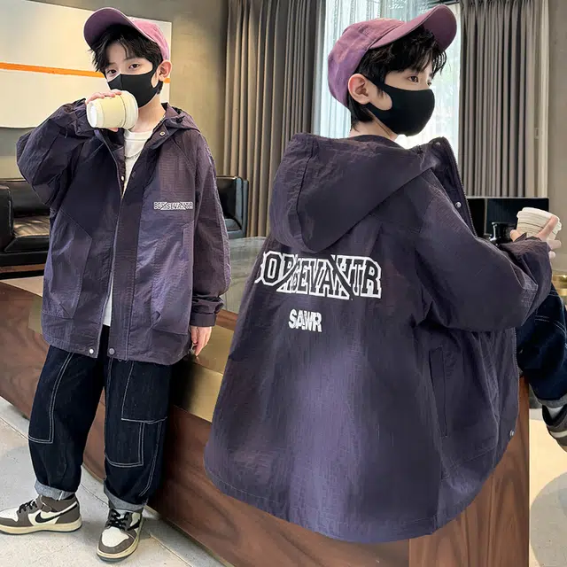 木木屋 连帽舒适亲肤拉链长袖夹克外套青少年