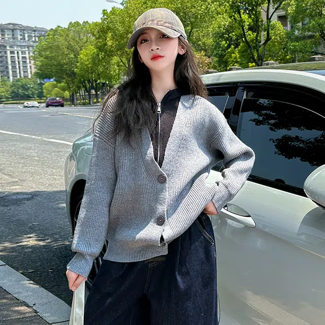 木木屋 舒适洋气百搭简约宽松纯色潮流毛衣 青少年