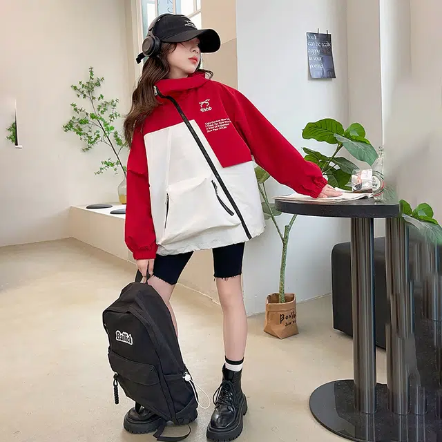木木屋 舒适连帽拉链字母夹克外套青少年