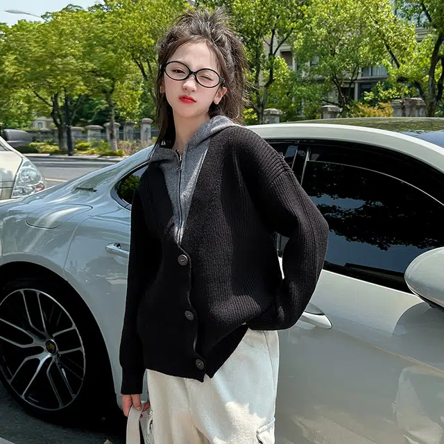 木木屋 舒适洋气百搭简约宽松纯色潮流毛衣 青少年