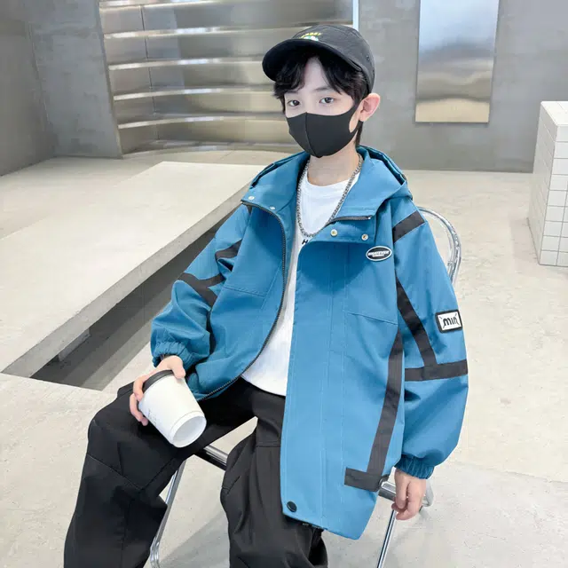 木木屋 舒适透气拉链连帽夹克外套青少年
