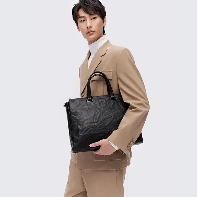 金利来男包 男士公文包真皮商务手提包简约时尚牛皮办公电脑包