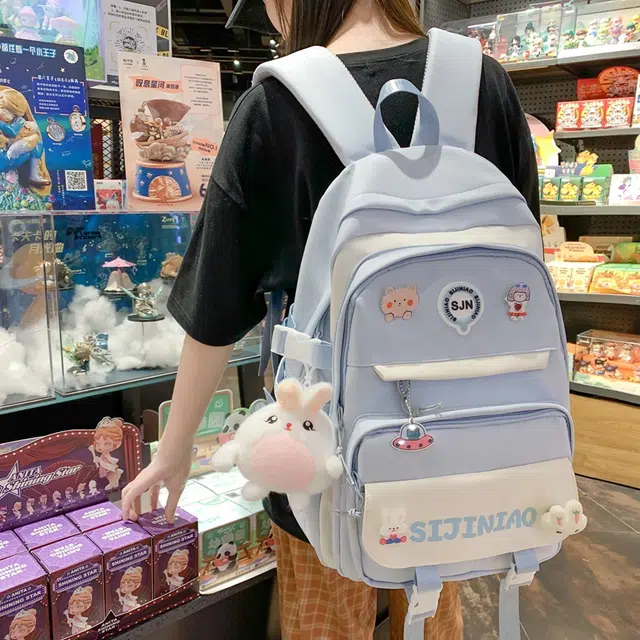 蔻蒂熊 书包初中女生大容量中学生少女简约小学生三到六年级背包高颜值 涤纶 双肩包 常规