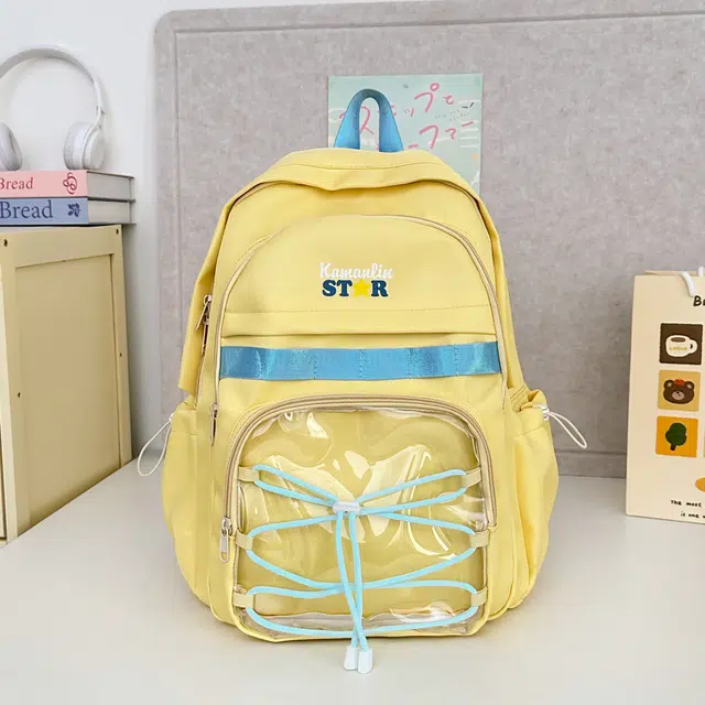 蔻蒂熊 甜美少女书包学院风高中初中生大容量中学生宝藏背包女高颜值小清新 涤纶 双肩包 常规 青少年 白色/黑色/黄色/蓝色