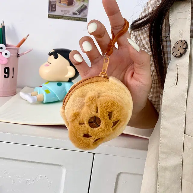 蔻蒂熊 卡皮巴拉可爱卡通便携硬币迷你挂饰 缓解压力 玩偶周边