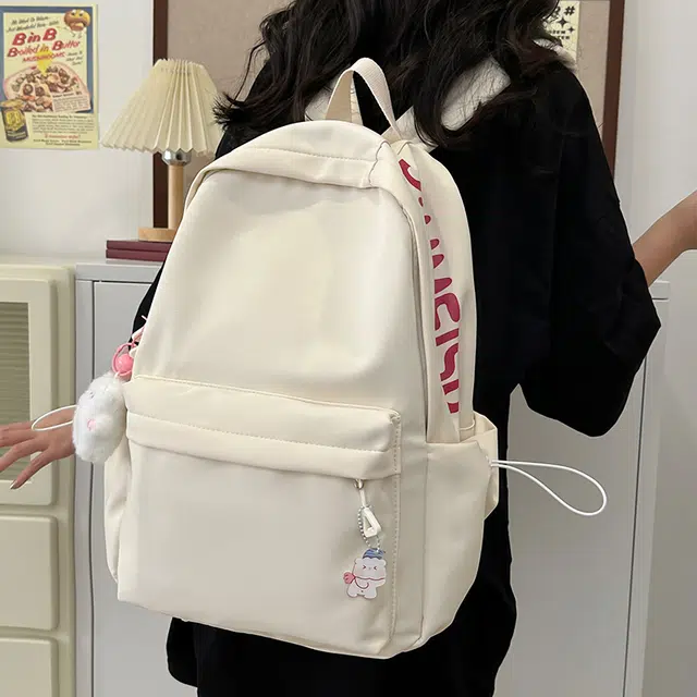 蔻蒂熊 大容量简约百搭高颜值可爱时尚轻便个性设计 涤纶 双肩包 常规 青少年 白色/黑色/绿色/蓝色/粉色