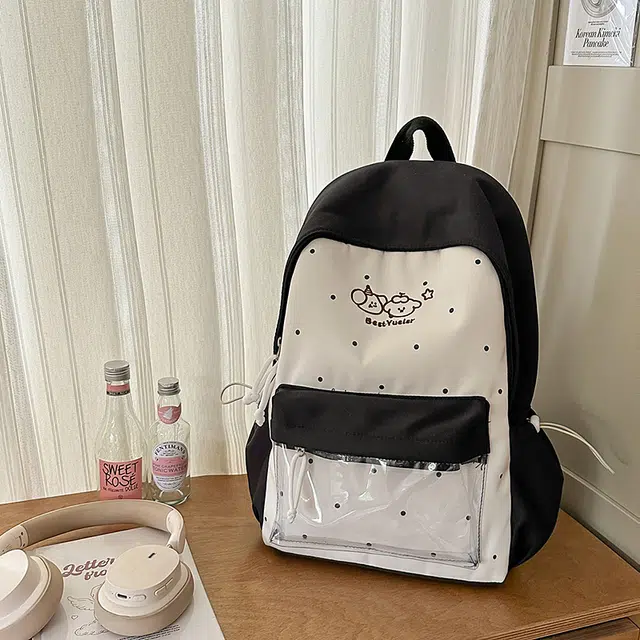 蔻蒂熊 可爱少女心痛包书包校园休闲初中女生高中学生旅游轻便背包简约百搭 涤纶 双肩包 常规 青少年 黑色/黄色/绿色/蓝色/粉色