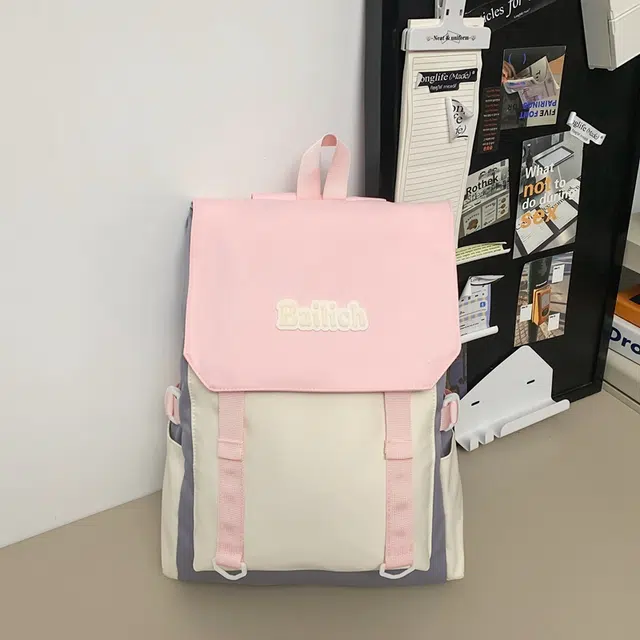 蔻蒂熊 书包初中女生大学生高中大容量高颜值旅行电脑背包轻便休闲 涤纶 双肩包 常规 青少年 白色/粉色/黄色/咖啡色/红色