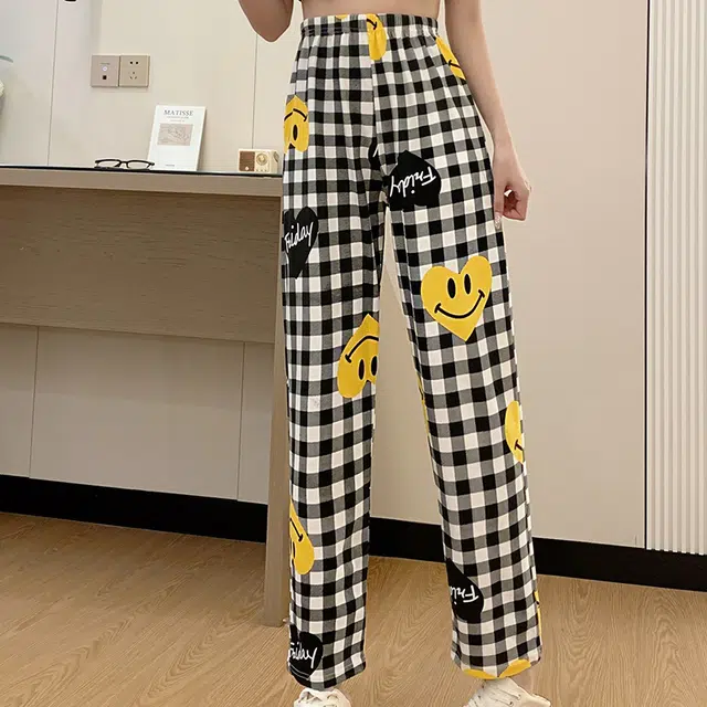 莫代尔 时尚格子印花舒适亲肤长裤睡裤 女款 花色