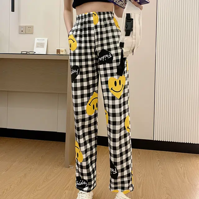 莫代尔 时尚格子印花舒适亲肤长裤睡裤 女款 花色