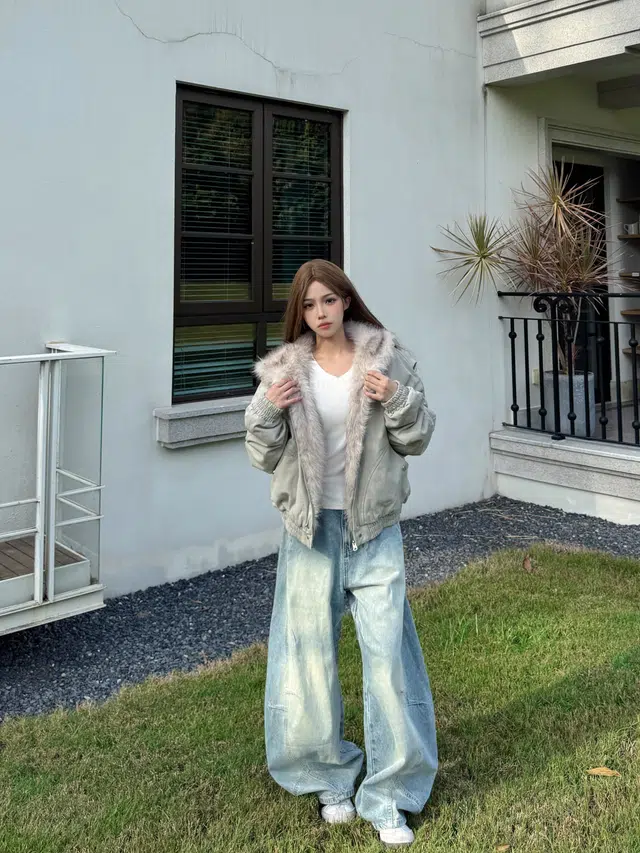 丝絮丝绸 冬季保暖加厚毛领棉衣外套棉服 女款