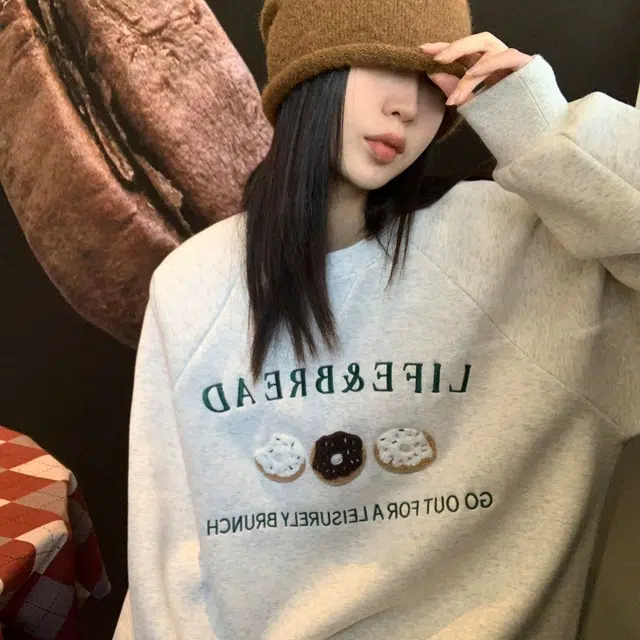 丝絮丝绸 韩版潮流时尚宽松舒适慵懒风上衣卫衣 女款