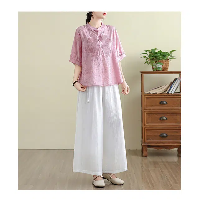 丝絮丝绸  新中式夏季薄款文艺复古休闲舒适 上衣 女款