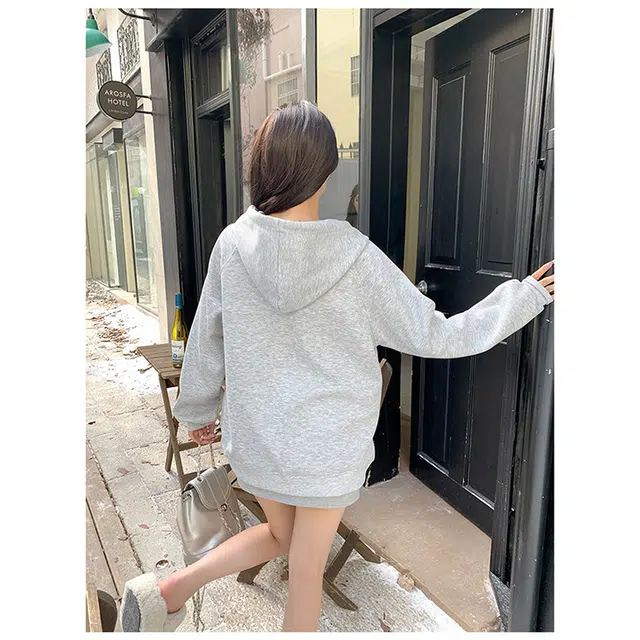 丝絮丝绸 美式潮牌时尚宽松舒适简约上衣卫衣 女款