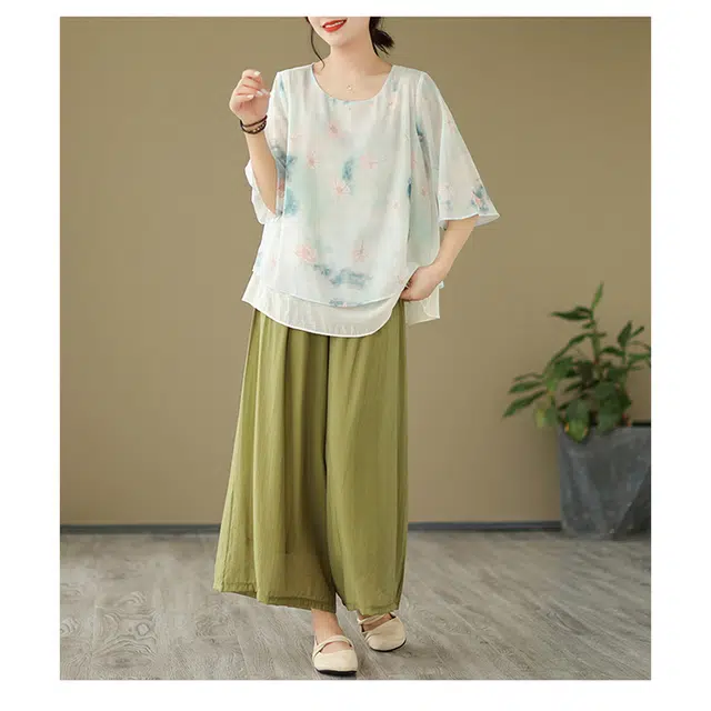 丝絮丝绸 新中式文艺复古典雅端庄大气设计短袖衬衫 女款