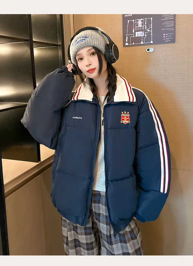丝絮丝绸 冬季韩版百搭宽松加厚面包服小个子外套棉服 女款
