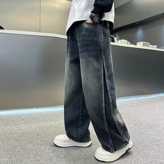 俞兆林牛仔裤 男大童酷帅柔软舒适潮范直筒户外健身跑步亲肤 青少年