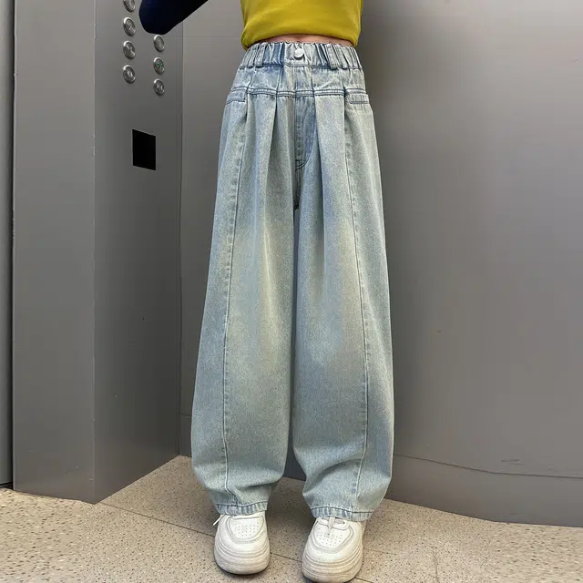 俞兆林牛仔裤 美式复古高街水洗宽松做旧高级感时尚潮流微弹显高显瘦修身垂感休闲 青少年