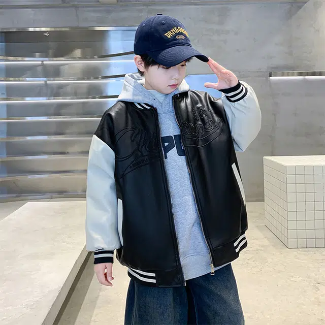 俞兆林夹克 加绒刺绣拼色棒球服 青少年