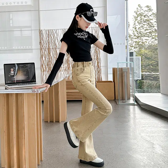 俞兆林牛仔裤 微喇美式复古高街水洗做旧高级感时尚潮流微弹显高显瘦修身垂感休闲慵懒气质 青少年