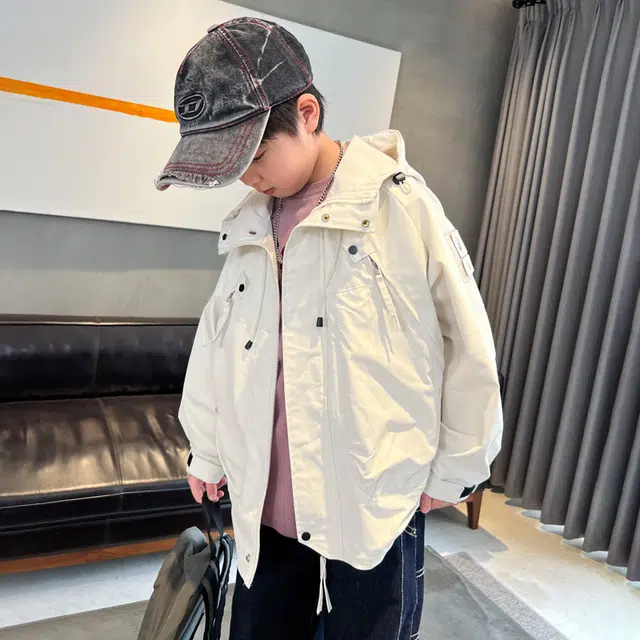 雅鹿夹克 洋气百搭潮流外套 米色 儿童款