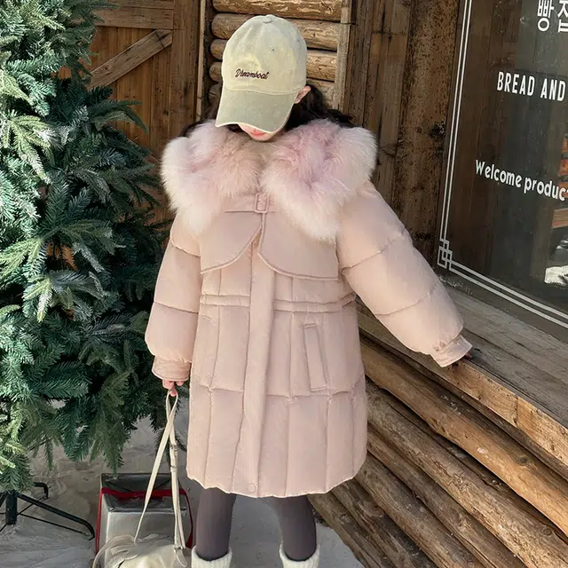 雅鹿棉衣 简约舒适连帽长袖洋气 粉色 儿童款