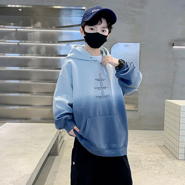 雅鹿卫衣 连帽拼色字母休闲 儿童款