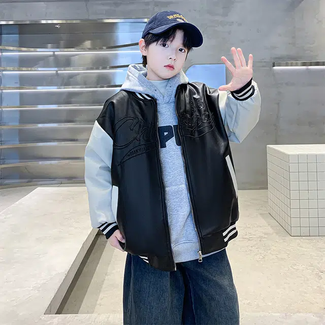 俞兆林夹克 加绒刺绣拼色棒球服 青少年