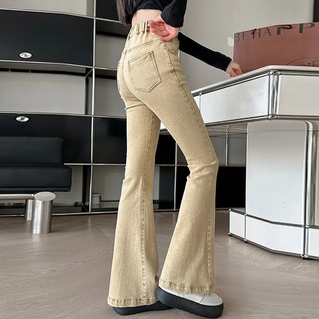 俞兆林牛仔裤 微喇美式复古高街水洗做旧高级感时尚潮流微弹显高显瘦修身垂感休闲慵懒气质 青少年