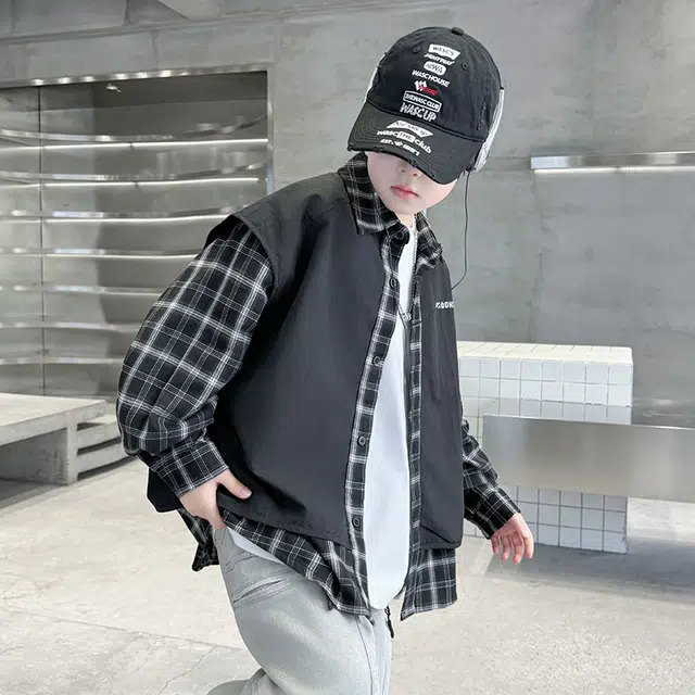 俞兆林夹克 假两件格子简约百搭户外运动小众潮流休闲舒适 青少年