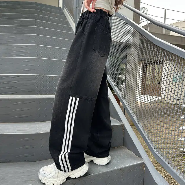 俞兆林牛仔裤 美式复古宽松拉条高街水洗做旧高级感时尚潮流微弹显高显瘦修身垂感休闲 青少年
