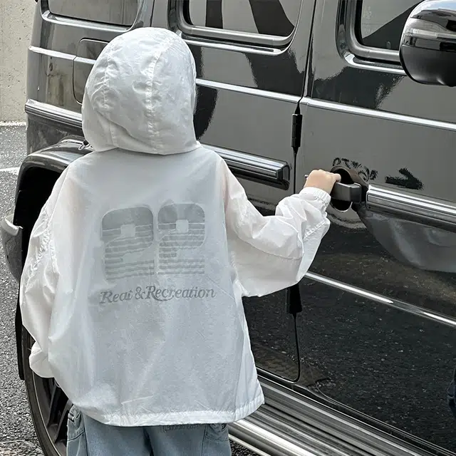 雅鹿夹克外套 连帽休闲亲肤 白色 儿童款