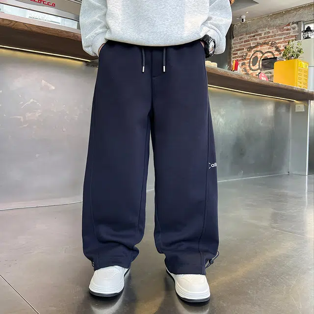 俞兆林 潮范直筒针织舒适透气户外健身跑步适中儿童运动裤 春秋 青少年
