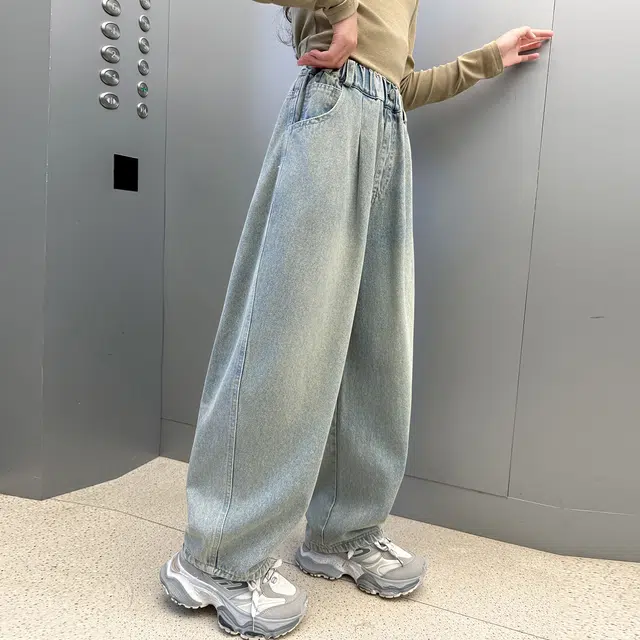 俞兆林牛仔裤 美式复古高街水洗做旧高级感时尚潮流微弹显高显瘦修身弯刀裤垂感休闲 青少年