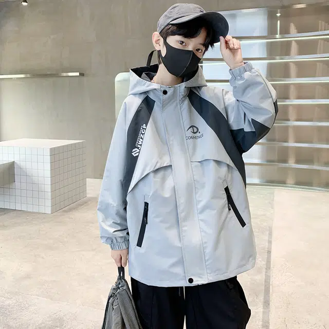 雅鹿夹克外套 休闲拼色舒适百搭 儿童款