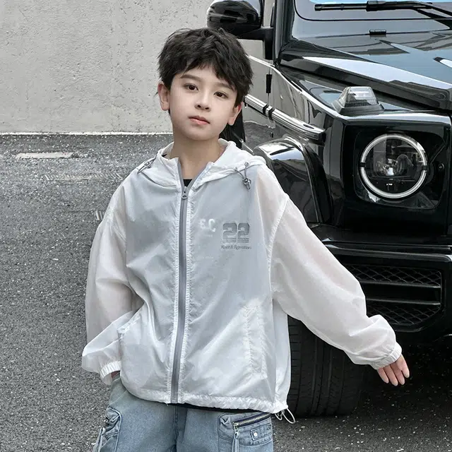雅鹿夹克外套 连帽休闲亲肤 白色 儿童款