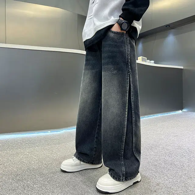 俞兆林牛仔裤 男大童酷帅柔软舒适潮范直筒户外健身跑步亲肤 青少年