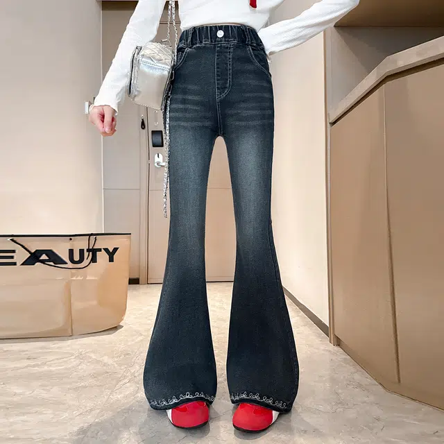 俞兆林牛仔裤 微喇美式复古高街水洗做旧高级感时尚潮流微弹显高显瘦修身气质垂感休闲 青少年