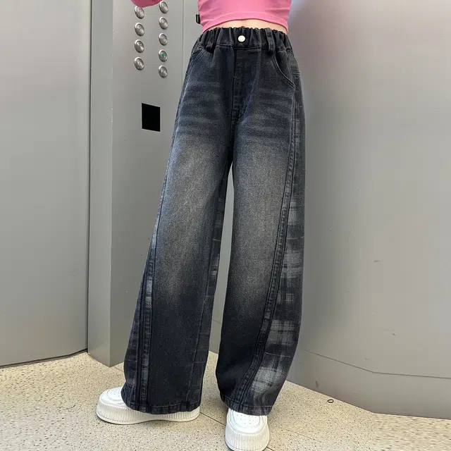 俞兆林牛仔裤 宽松美式复古高街水洗做旧高级感时尚潮流微弹显高显瘦修身垂感阔腿休闲 青少年