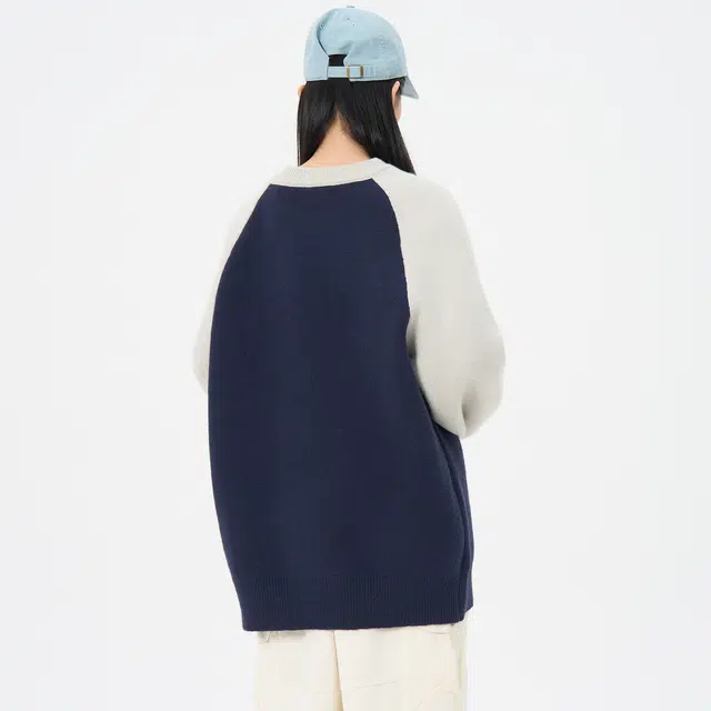 帕丁顿熊 基础款简约纯色宽松毛衣慵懒极简针织衫打底衣 男女同款