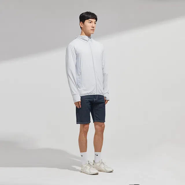 美力城 户外休闲防紫外线宽松连帽防晒服 男款