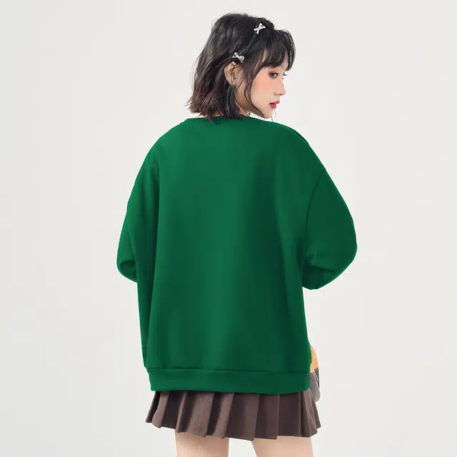 棉致 标签简约加绒加厚舒适细腻宽松落肩保暖圆领长袖卫衣 男女同款