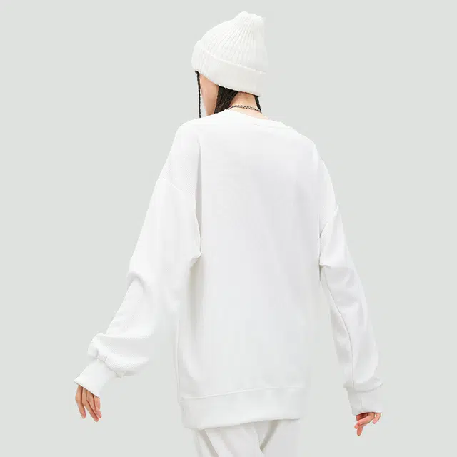 棉致 郁金香画卷华夫格透气立体圆领休闲卫衣 男女同款