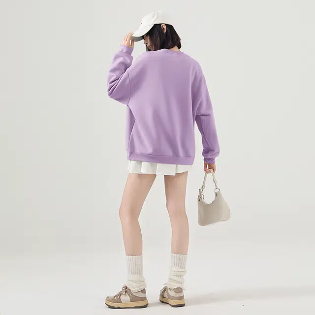 棉致 可爱卡通动物橘猫午睡宽松慵懒风街头显瘦休闲圆领女卫衣 女